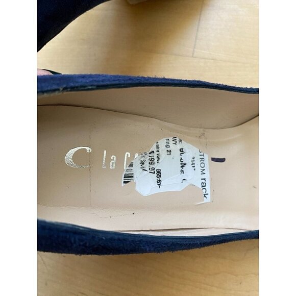 NEW La Canadienne Pointed Toe Suede Navy Blue Heel BNWT Spain - Picture 5 of 6